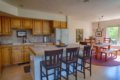 Kitchen with island and dinning area