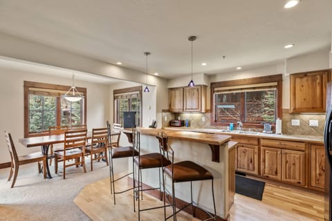 Multiple dining options in the open living area