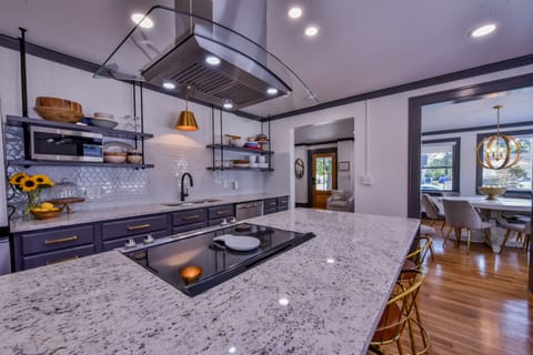 Kitchen - The kitchen is open to the dining room.