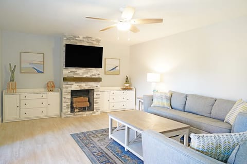 Living Room with Gas Fireplace and Sleeper Sofa