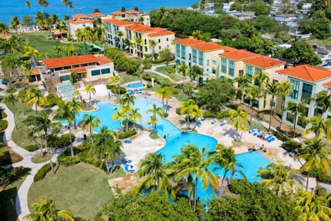 Stunning aerial view of the main pool