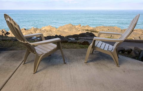 Outdoor chairs set up to enjoy fresh ocean air