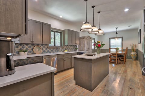 View from the kitchen area looking at the dining table