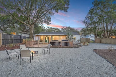 Backyard at twilight