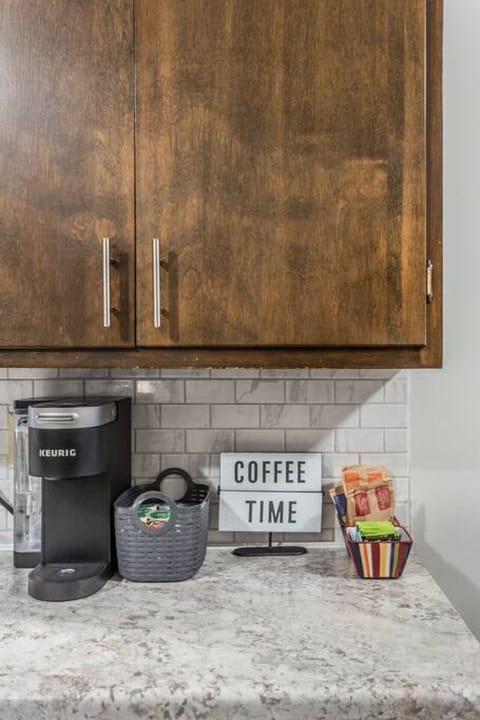 Start your day right with our convenient coffee station, perfect for your morning brew!