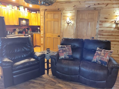 Dual reclining loveseat and recliner.