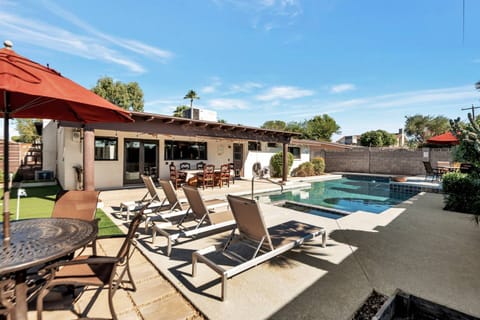Lounge by the pool in in these loungers and soak up the sun