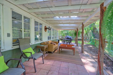 Covered deck with conversation seating
