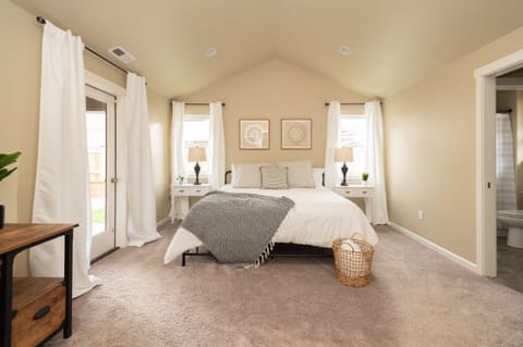 This King bed is perfect for kicking back after a long day of exploring Bend.