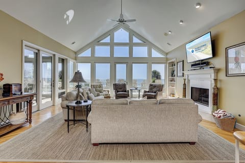 Living room with picture windows