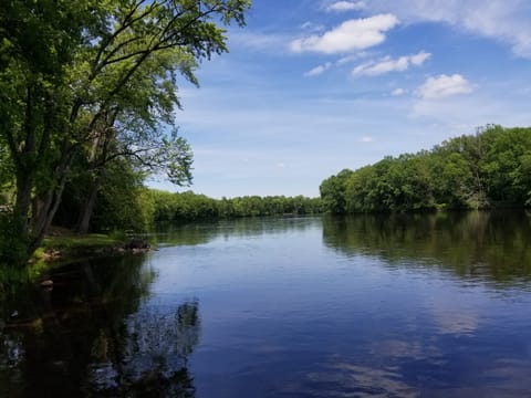 Beautiful spot on the river.   No houses on the otherside of river. 