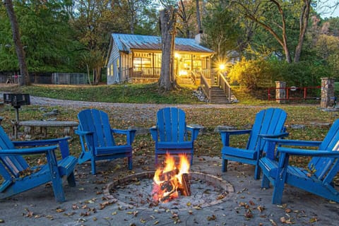 Cozy campfire at dusk