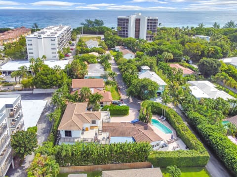 The home is nestled in between the intracoastal and the beach. A short walk to either.