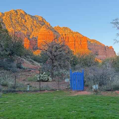 Gate to the forestry, at the rear of the property. (Sunset -no filters used!!)