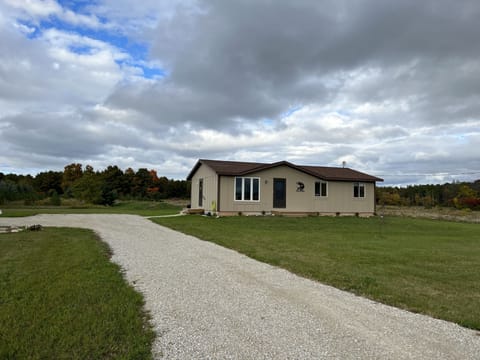 Long driveway with enough room to park your boat