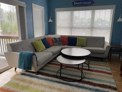 Large and very comfortable couch with large TV and sound bar!