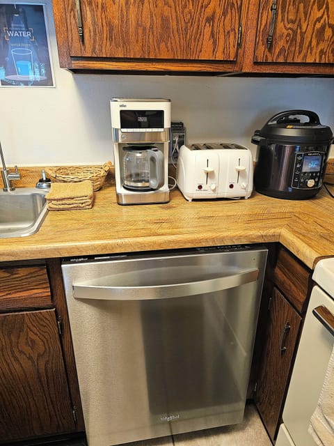 Kitchen dishwasher and coffee