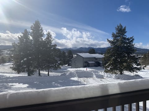 Winter view of Byers Peak from the front patio/living room 