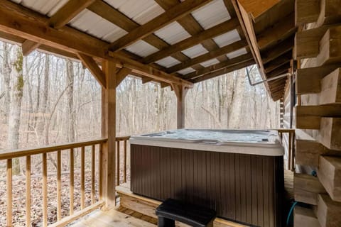 Your cabin has a PRIVATE full size hot tub