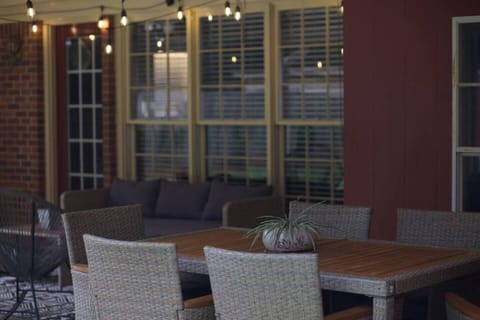 Plenty of seating available on the back porch