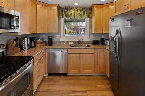 Kitchen with stainless steel appliances and lots of amenities