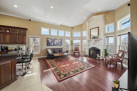 Imagine spending family time watching a movie next to the warm glow of a fire.