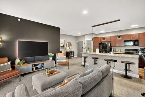 You'll love the surround sound system in the living room which takes movie night to an entirely new level.