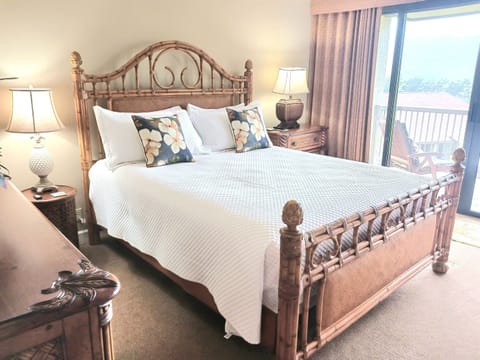 Bedroom with White Linens Overlooks Bali Hai and Hanalei Bay