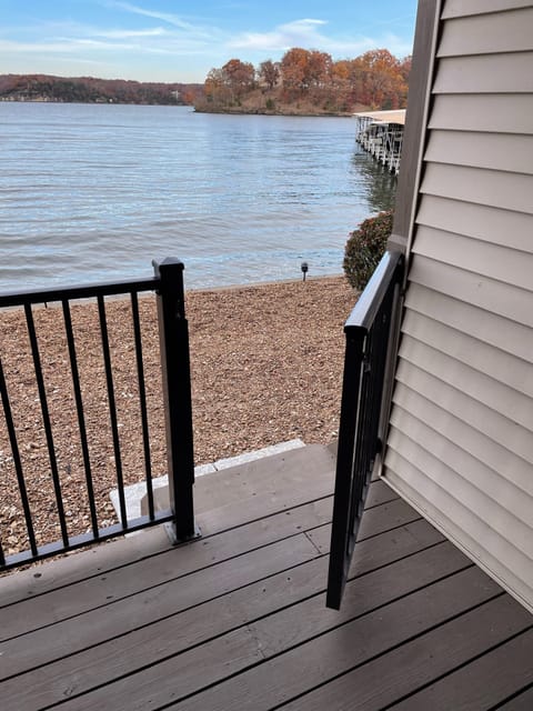 direct lake access from back deck. Less than 12 steps from the water.