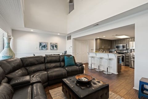 Open living, dining and kitchen