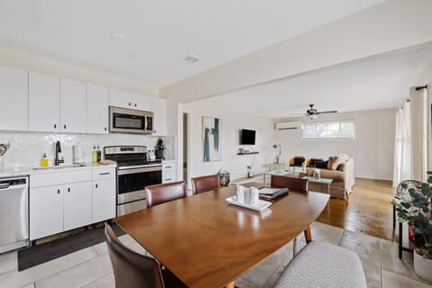 View of the dining and living rooms.