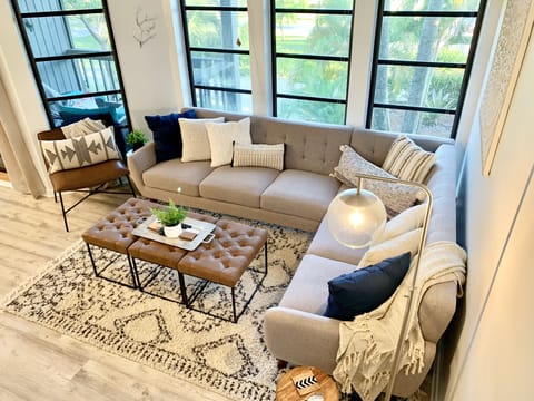 New sectional big enough to fit the everyone! Pull up an ottoman and get cozy.
