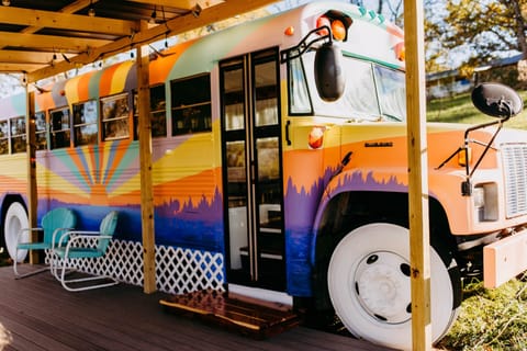 Skoolie Door and deck