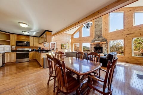 Great Room with Wood Fireplace