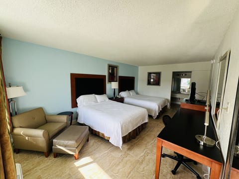 Standard Room, 2 Double Beds, Non Smoking | Desk, laptop workspace, iron/ironing board, free WiFi