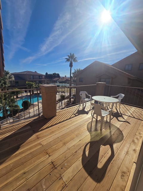 Deck with a view of the adults only pool