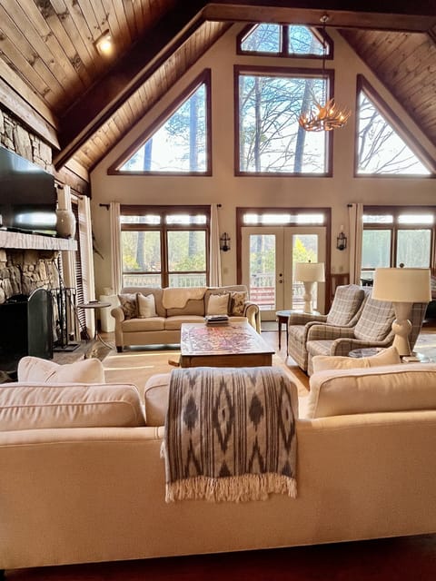 Great room upon entry from front door or deck patio doors