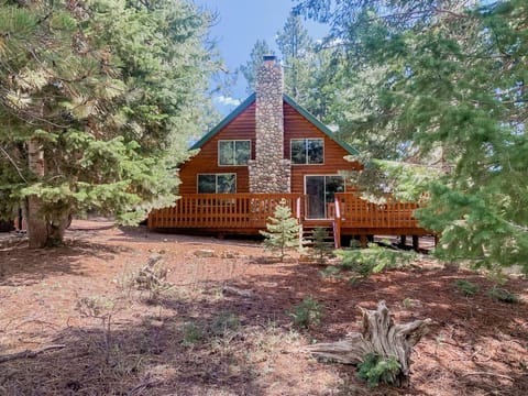 Front View of the secluded cabin from the main driveway 