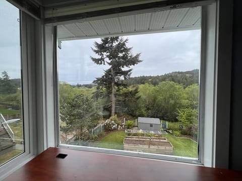 View from desk in primary bedroom