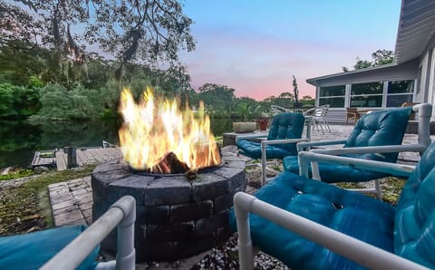 Your private fire pit is constantly updated with more fire wood.
