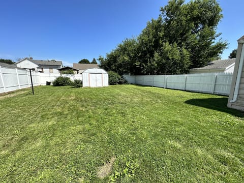 Fully fenced backyard