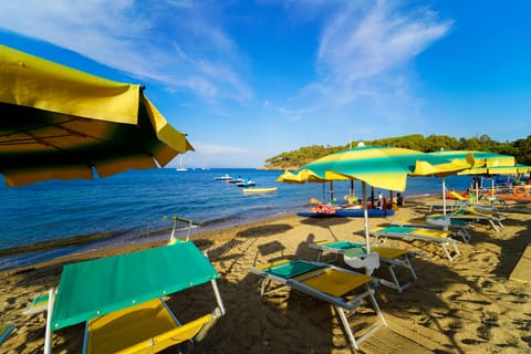 Private beach, sun loungers, beach umbrellas, scuba diving