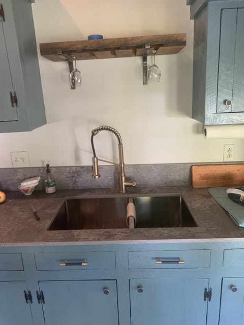 Large stainless steel sink for easy clean-up