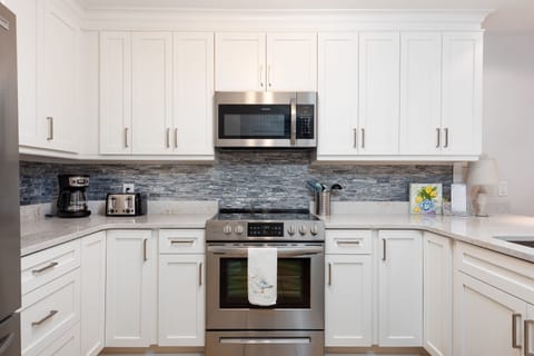 A renovated gourmet kitchen