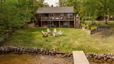 Nice lakeside yard with firepit