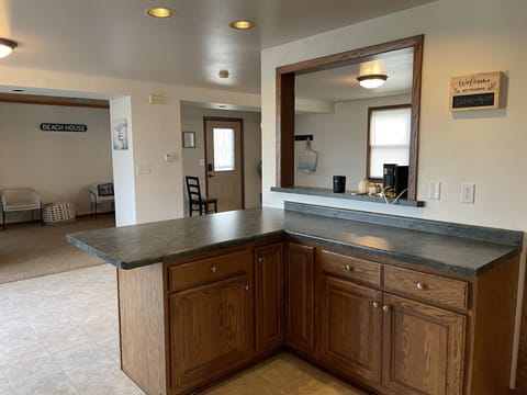 Open concept main floor- kitchen living room dining room