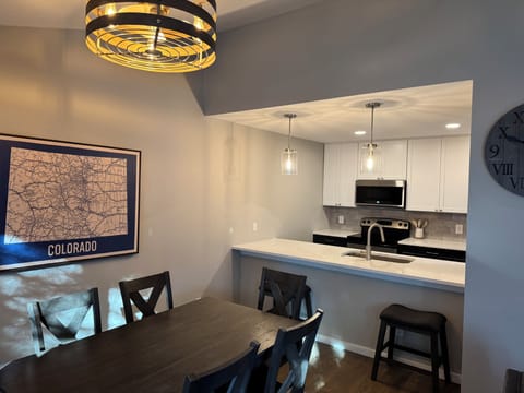 View from dining room with new kitchen