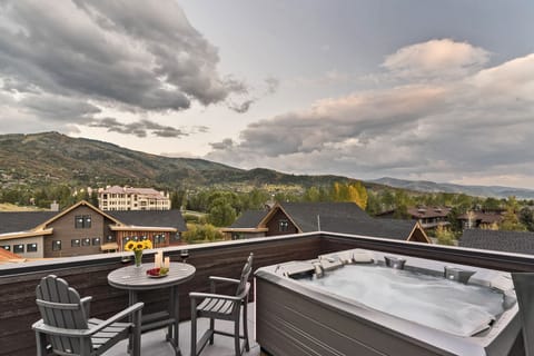 Hot tub with a view, rooftop deck