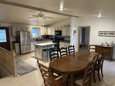 Dining room and kitchen