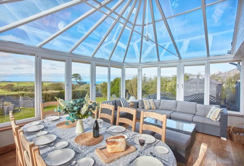 Seawynds, Trelights. Ground floor: Conservatory with views overlooking the garden and distant sea views
